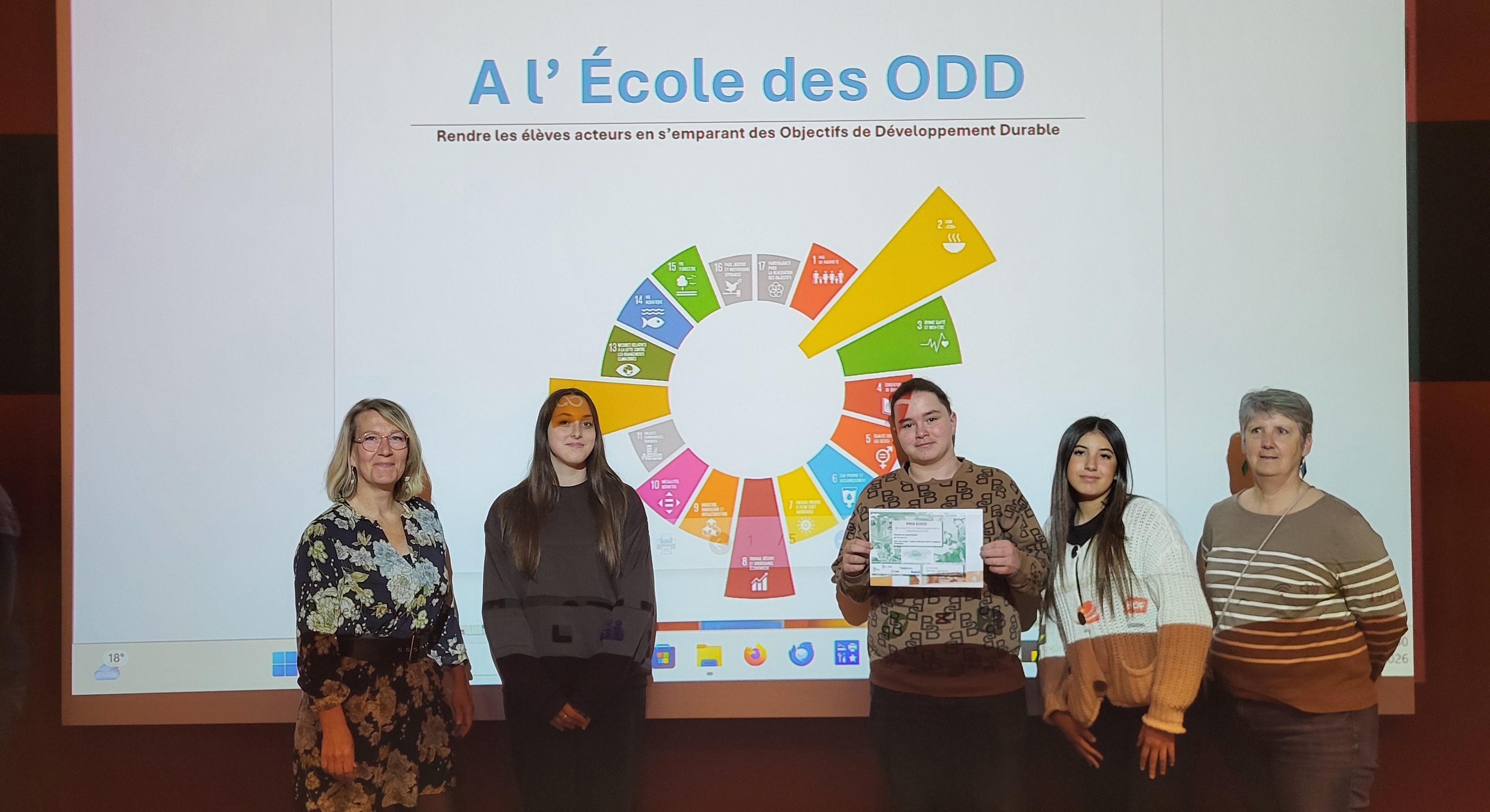 Les élèves de 1MCVA2 reçoivent un prix pour leur engagement contre le changement climatique